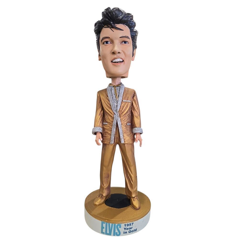 NWT Elvis Head Knockers 1957 Year In Gold BobbleHead NECA